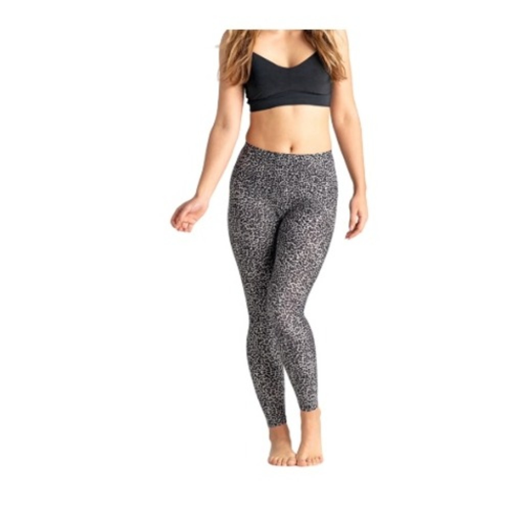 Unbranded Leopard Print Leggings Women Small Gray Black High Waisted Seamless